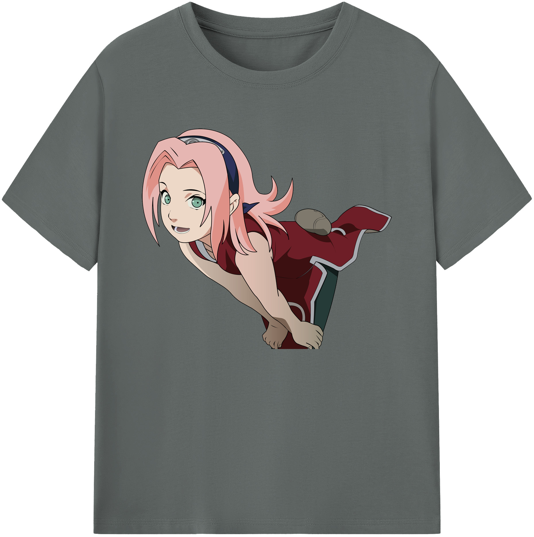 （画像用） NARUTO -ナルト- 春野サクラ Haruno Sakura 綿100％ メンズ半袖Tシャツ｜肌触りやわらか＆通気性